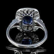 Sapphire Diamond Cluster Ring 18Ct White Gold