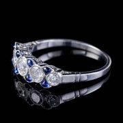 Sapphire Diamond Ring Platinum 0.85Ct Diamond 0.24Ct Sapphire