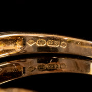 Art Deco Style Suffragette Amethyst Peridot Diamond Ring 9ct Gold