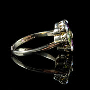 Suffragette Amethyst Peridot Ring 9Ct Gold Dated 1970