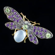 Suffragette Butterfly Brooch 18Ct Gold Silver
