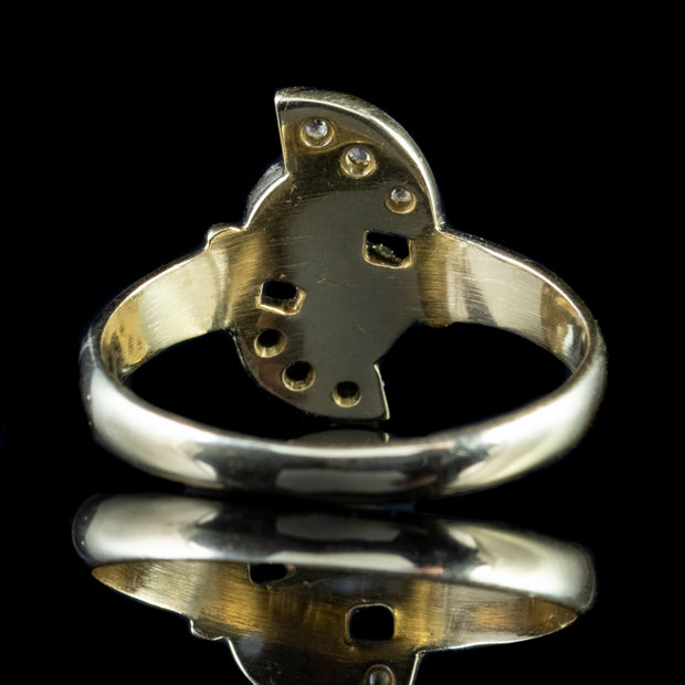 Suffragette Ring Amethyst Peridot Diamond 18Ct Gold Circa 1920