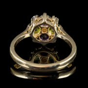 Edwardian Suffragette Style 9ct Gold Cluster Ring back