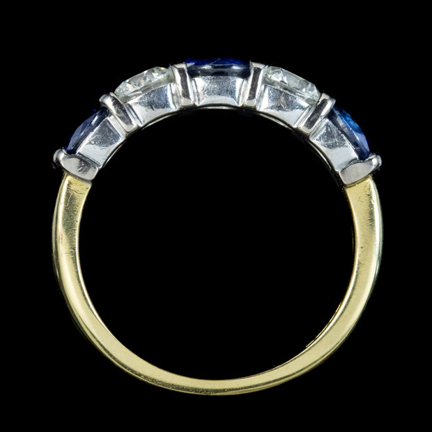 Sapphire Diamond Half Eternty Ring 0.75ct Of Sapphire