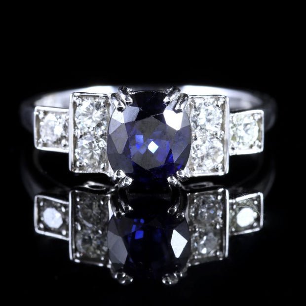 Sapphire Diamond 18Ct Engagement Ring 1.60Ct Sapphire