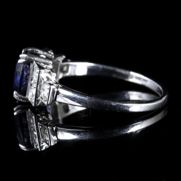 Sapphire Diamond 18Ct Engagement Ring 1.60Ct Sapphire