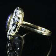 Sapphire Diamond Heart Ring 18Ct Gold