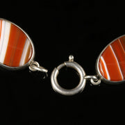 Scottish Citrine Cornelian Agate Silver Bracelet Circa 1930