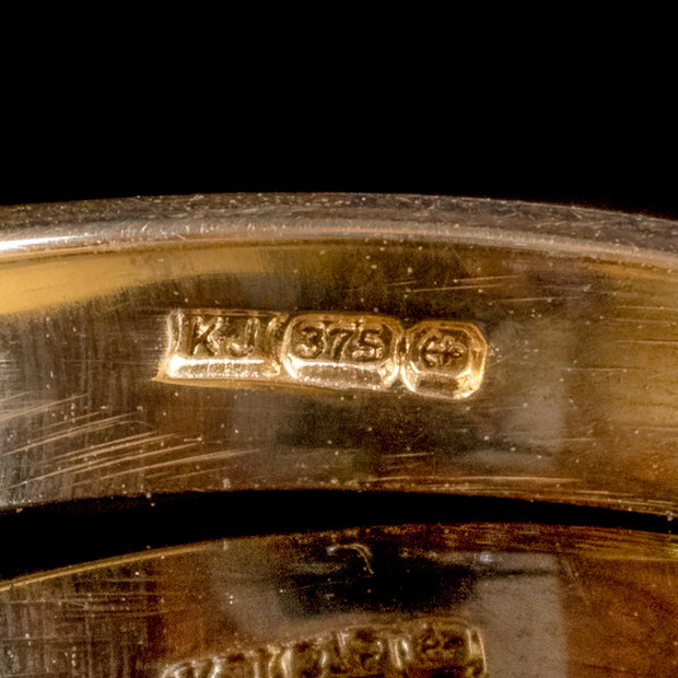 Suffragette-Amethyst-Peridot-Diamond-Ring-9ct-Gold-hallmarks
