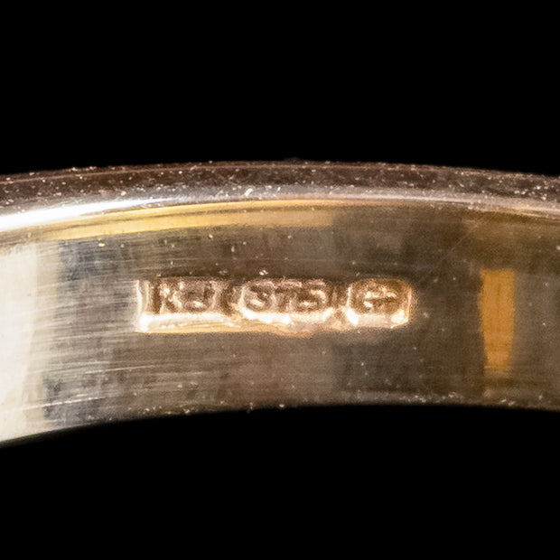 Suffragette Ring Peridot Amethyst Diamond 9ct Gold hallmark