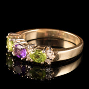 Suffragette Ring Peridot Amethyst Diamond 9ct Gold side