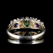 Suffragette 9Ct Gold Ring Peridot Amethyst Pearl