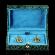 Suffragette Drop Earrings 18Ct Gold Peridot Amethyst Diamond