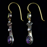 Suffragette Drop Earrings 9Ct Gold Silver
