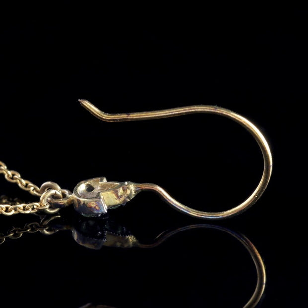 Suffragette Flower Drop Earrings 18Ct Gold Amethyst Peridot Diamond