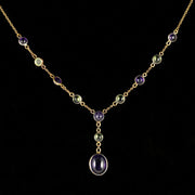 Suffragette Necklace Amethyst Peridot 9Ct Gold