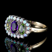 Suffragette Ring Amethyst Peridot Opal 9Ct Gold