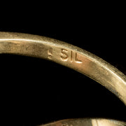 Cz Tanzanite Paste Ring 9Ct Gold On Silver