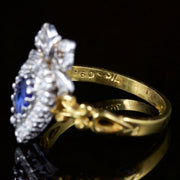 Tanzanite Cz Paste Stone Bow Ring 18Ct Gold Silver
