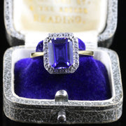 Cz Tanzanite And Paste Ring 18Ct Gold On Silver