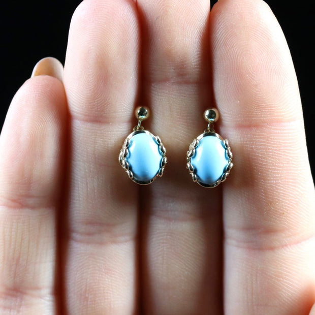 Turquoise 9Ct Gold Drop Earrings