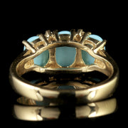 Turquoise Diamond Trilogy Ring 9Ct Gold