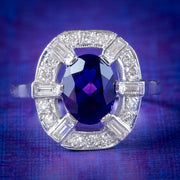 Vintage Amethyst Diamond Cluster Ring 18ct Gold 2.50ct Amethyst