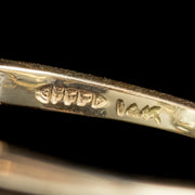 VINTAGE AQUAMARINE DIAMOND RING 14CT GOLD 12CT EMERALD CUT AQUA HALLMARKS
