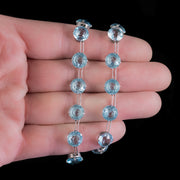 Art Deco Blue Paste Riviere Necklace Sterling Silver