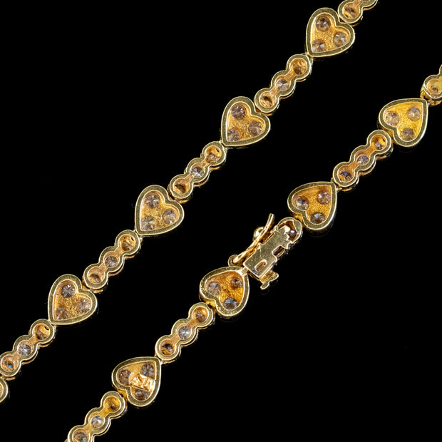 Vintage Diamond Heart Necklace 18ct Gold 10ct Of Diamond