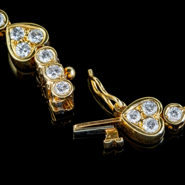 Vintage Diamond Heart Necklace 18ct Gold 10ct Of Diamond
