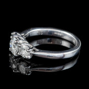 Vintage Diamond Trilogy Engagement Ring 18ct White Gold 1.10ct Of Diamond