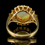 Vintage Opal Diamond Cluster Ring 18ct Gold 2.50ct Natural Opal