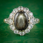 VINTAGE STAR SAPPHIRE TOPAZ RING 9CT GOLD 3CT SAPPHIRE COVER
