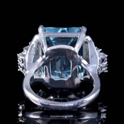 Vintage Aquamarine Diamond Cocktail Ring back