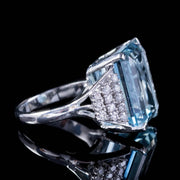 Vintage Aquamarine Diamond Cocktail Ring side 2