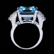 Vintage Aquamarine Diamond Cocktail Ring top