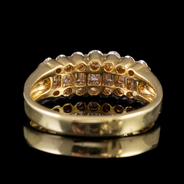 Vintage 2.20Ct Diamond Band Ring 18Ct Yellow Gold Dated 1985