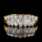Vintage 2.20Ct Diamond Band Ring 18Ct Yellow Gold Dated 1985