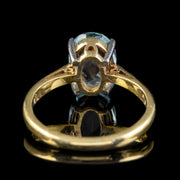 Vintage 2.50Ct Aquamarine Engagement Ring 18Ct Gold Dated 1984