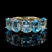 5Ct Blue Topaz Ring 9Ct Gold
