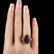 Vintage 6Ct Amethyst Forget Me Not Ring 9Ct Gold