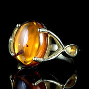 Vintage Amber Ring 9Ct Gold Ring