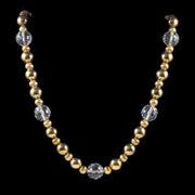 Vintage Beaded Necklace 18ct Gold Gilt Glass Crystal neck