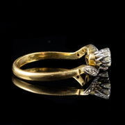 Edwardian Style Brilliant Cut Double Diamond Twist Ring 18Ct Gold Dated 1980