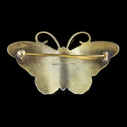 Vintage Butterfly Brooch Guilloche Enamel Silver Norwegian Hroar Prydz Circa 1950