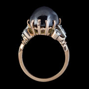Vintage Cabochon Garnet Diamond Ring 9Ct Gold 10Ct Garnet Circa 1930