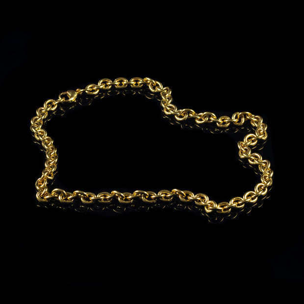 Vintage Chain Necklace Sterling Silver 18Ct Gold