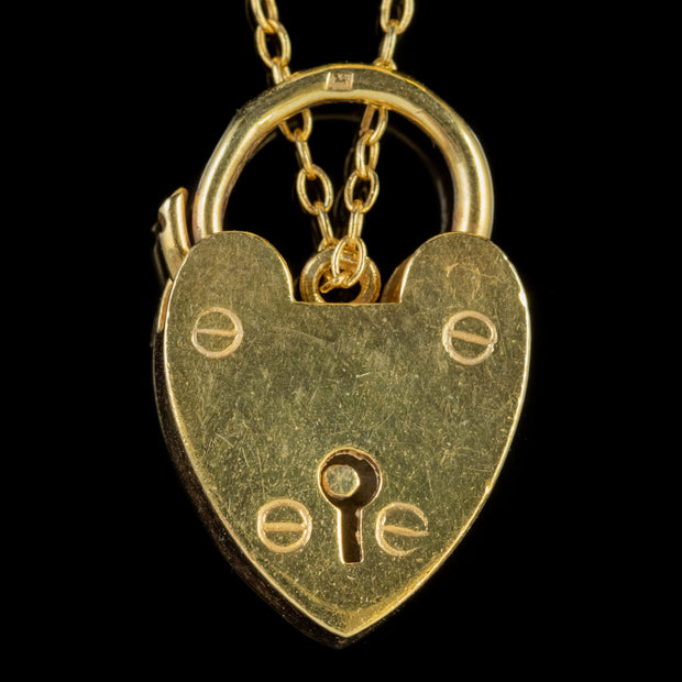 Vintage Charm Bracelet Heart Padlock Silver 18Ct Gold Gilt Dated 1963