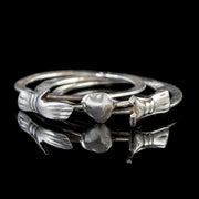 Vintage Clasped Hand Fede Ring Silver open